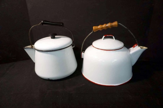 2 Enamel Tea Pots