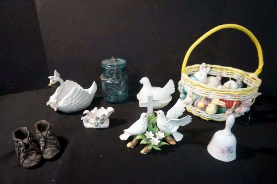 Easter Basket, Figurines, Ball Jar