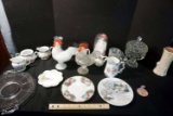 Painted Dishes, Chickens, Covered Dishes and Glassware