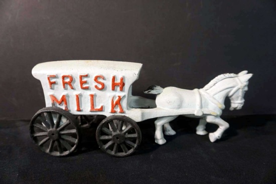 Fresh Milk Cast Iron Wagon & Team