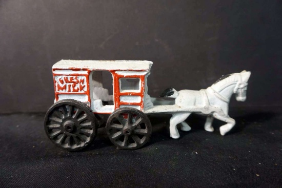 Fresh Milk Cast Iron Wagon & Team