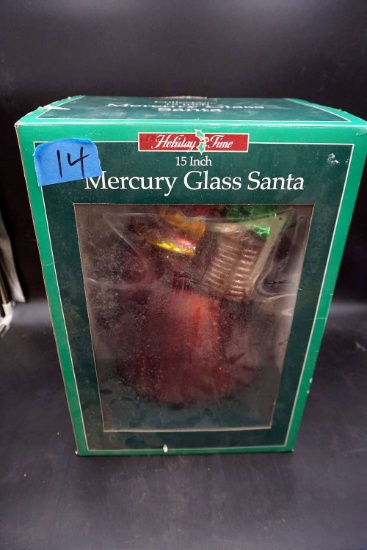 Mercury glass Santa.