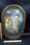 Antique Picture Frame w/ Beveled Glass