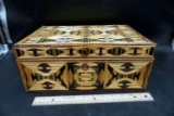 South American Made Wooden Box & Embroidery