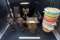 Oriental vases and statues, apple baskets, candle holder.