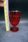 Fenton Ruby thumbprint footed Tumbler