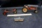 Diecast tractor, implements.