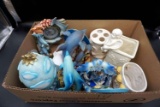 Dolphin figures, angels, toothbrush holders, planters, clock.