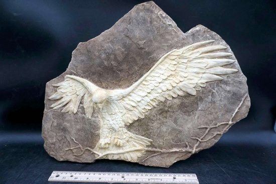 Eagle stone carving.