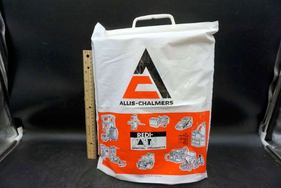 Allis Chalmers bag with advertising.