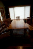 Large Farm Table w/ 4 Chairs, Bench, & 2 Leaves