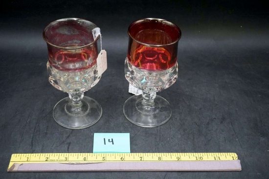 Rubie Indiana glass footed Tumblers