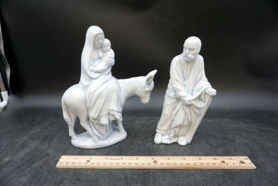 Jesus, Mary, and Joseph figurines.