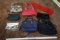 Collection of purses, handbags.