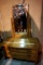 Antique lowboy dresser with mirror on yolk