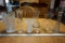 Assorted glass vases and milk Bottle.