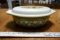 Green Floral Pyrex casserole with matching lid.