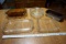 Glass baking dishes, Pyrex, bread pans.