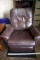 Leather la-z-boy little rocker recliner.