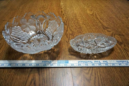 Cut crystal bowls.