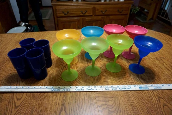 plastic cups, desserts, Margarita cups.