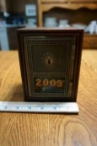 antique mid century modern post office box. has money in inside we cannot get it open :) just coins