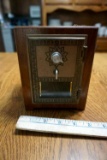 antique mid century modern post office box. has money in inside we cannot get it open :) just coins