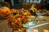 Large lot of Halloween and Thanksgiving decor.