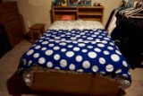 Queen size captains bed, headboard, mattress. Drawers are only on one side, but can be rearranged to