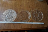 Three glass serving trays.