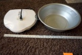 George Foreman grill, large steel bowl.