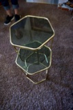 Brass nesting tables.