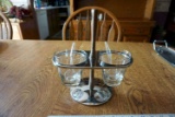Cups with spoons and stand.