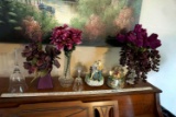 vases, floral, bells, figurine, snow globe.