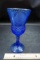 Blue glass goblet with cameo.