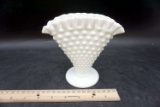 Milk glass hobnail vase