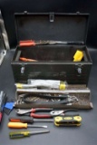 Toolbox full of tools and hardware.