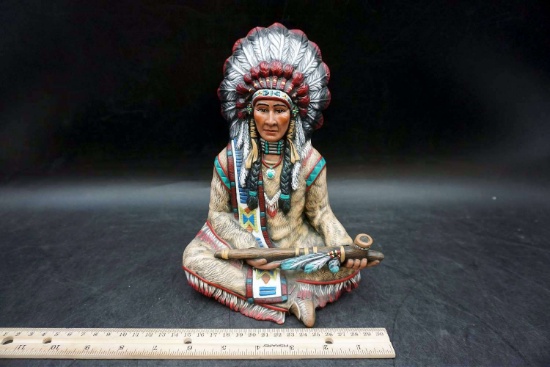 Ceramic Native American chief.