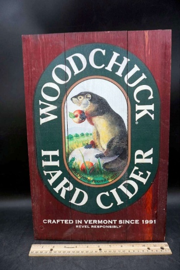 Woodchuck hard cider wood advertisement.