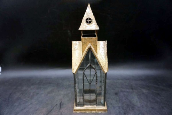 Lead glass Steeple candle holder.