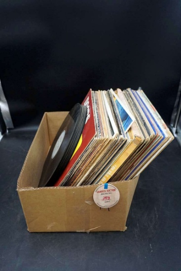 Vinyl LP records.