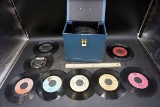 Collection of records In record carrying case.