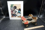 Disney Wall art, antique roller skates.