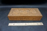 Decorative trinket box with Taj Mahal carving.