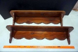 Two wooden shelves