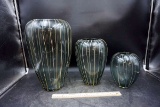 Three glass vases.