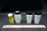 Stainless Shaker Trio, one Floral Shaker