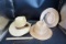 Three straw hats.