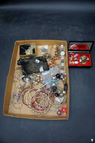 Costume Jewelry with a Small Jewelry Box