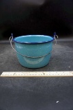 Blue enamel pot